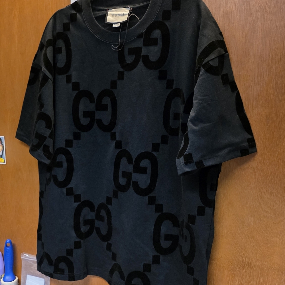 2024 Edition Gucci GG Flocked Print 100% Cotton T-shirt XL - Picture 12 of 16